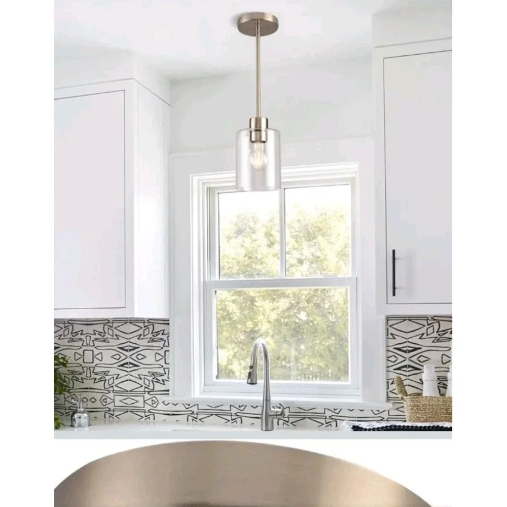 Brushed‎ Nickel Pendant Lights,Modern Farmhouse Pendant Light Fixture